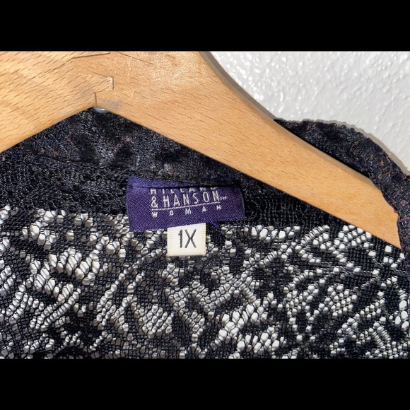 Black Lace Pattern Cardigan BEAUTIFUL - Picture 3 of 3